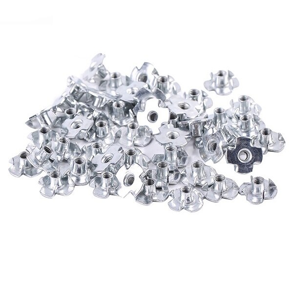 80PCS M3 M4 M5 M6 M8 Zinc Plated Four Claws Nut Blind Inserts Nut for Wood Furniture bolt and nut metic nut and bolt assortment