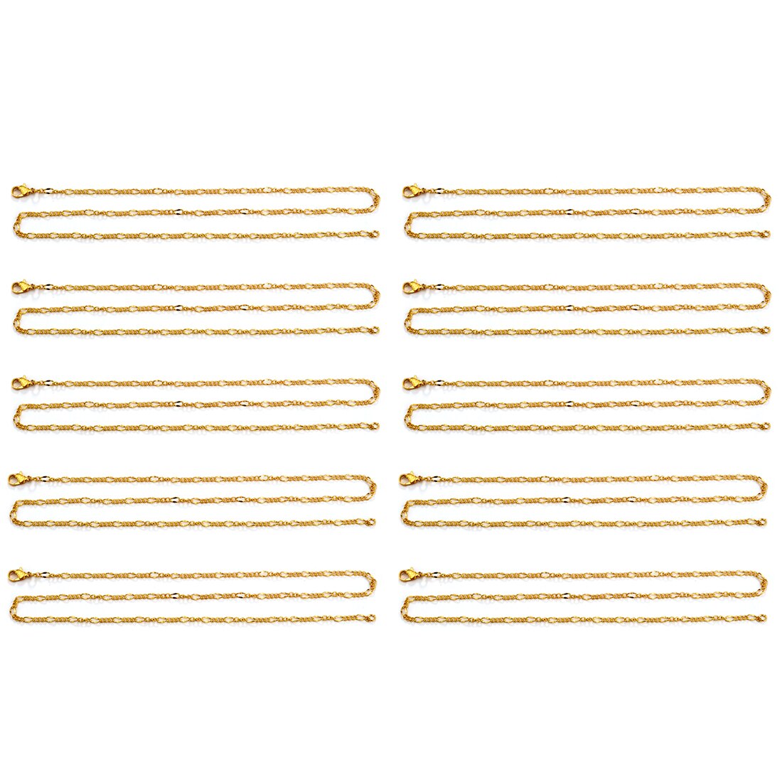 Cadenas de latón para manualidades, accesorios para fabricación de joyas, collares, suministros a granel, cadenas de Eslabón cubano, cierres de Metal de 55cm,: Fancy Chain-Gold