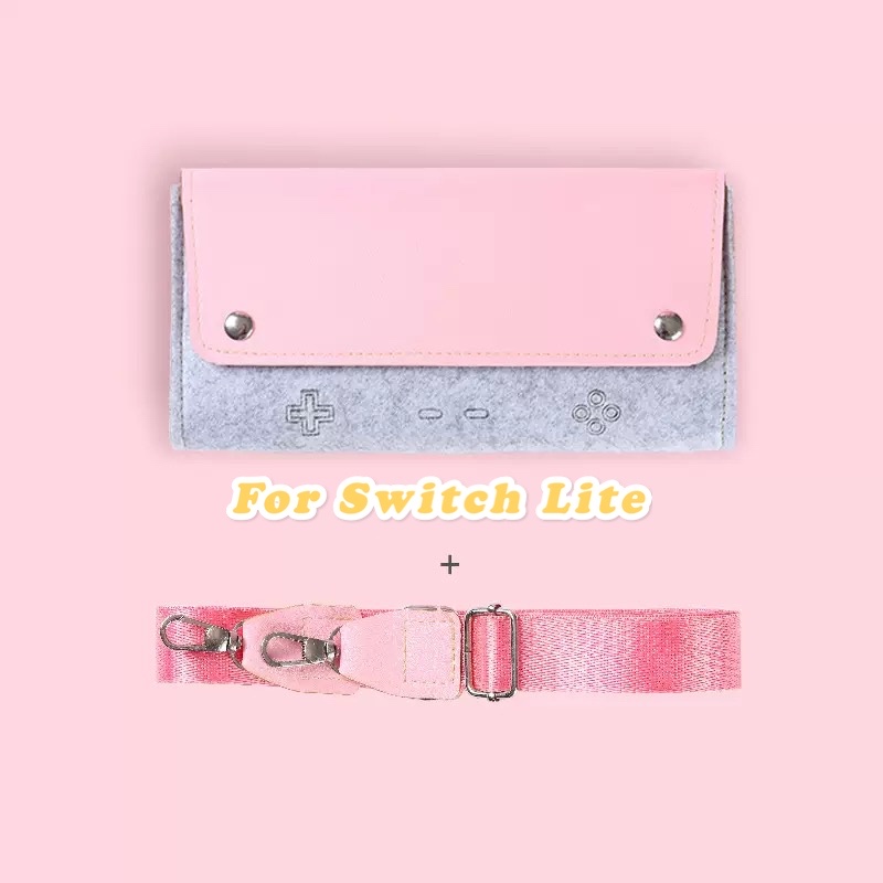 Protective Shell For Switch lite Portable Cute Pouch Travel Carrying Case NS Console Bag Switch Joy-Con &amp; Accessories: PINK BUNDLE(Lite)