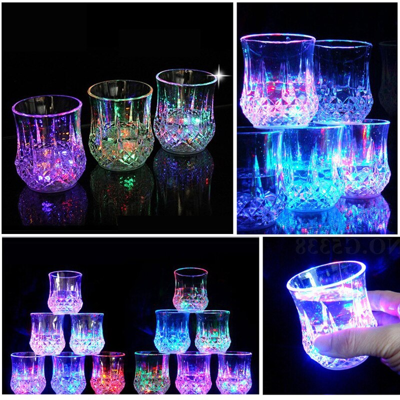 Light Up Beer Glass Whisky glass Shot Drink glass set Cup For Christmas,Party,Bar supplies set Club LED Automatic Flashing Cup