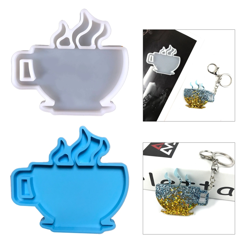 Koffie Cup Shaped Silicone Mold Sleutelhanger Epoxyhars Casting Mould Voor Diy Craft