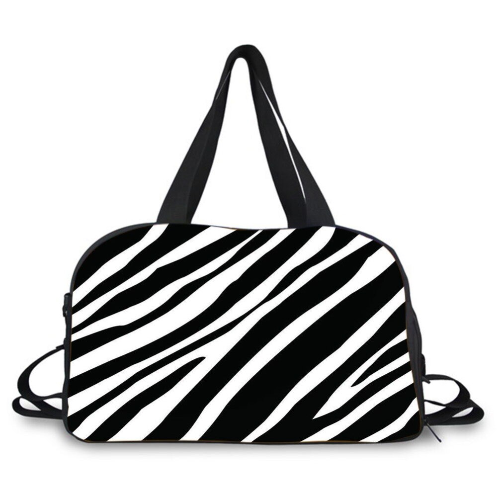 Bolso de lona con estampado de cebra y tigre para mujer, bolsa de lona con estampado de leopardo, de Rayas, para viajes, para baile de fin de semana