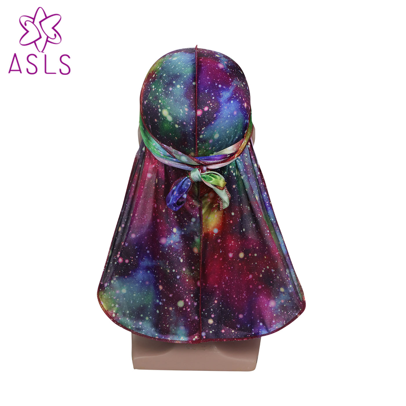 Nueva galaxia galáctica estrellas patrones sedoso Durag turbante sombrero pelucas Durags Doo trapo diadema motorista pirata sombrero accesorios para el cabello: A