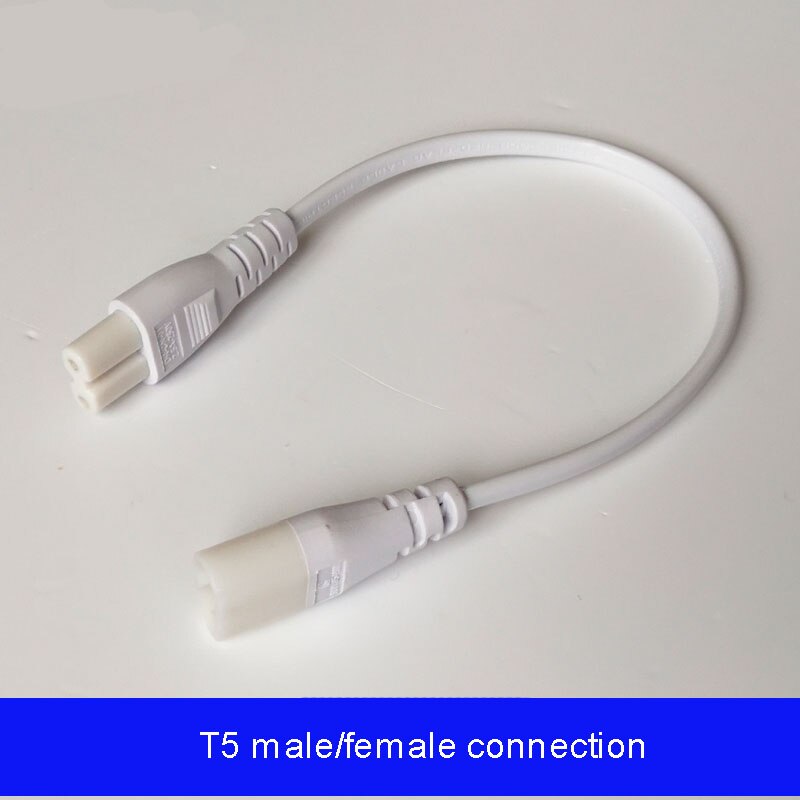 10pcs/lot 30cm T5 Integrated LED Tube Lamp Fixture Wire Connector DIY Male And Female 2 pins Double-end Cable Connecting Lines