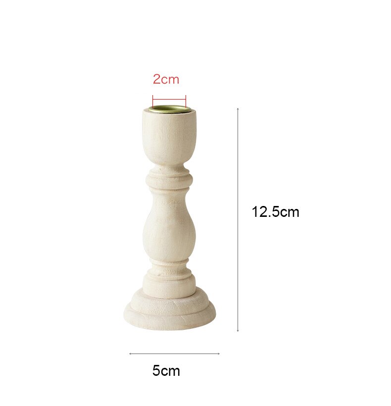 Ljushållare pyssel ljusstake ställ med levande ljus middag trä tapers ljusstake hållare för alla hjärtans dag bröllop: 12.5 x 5cm