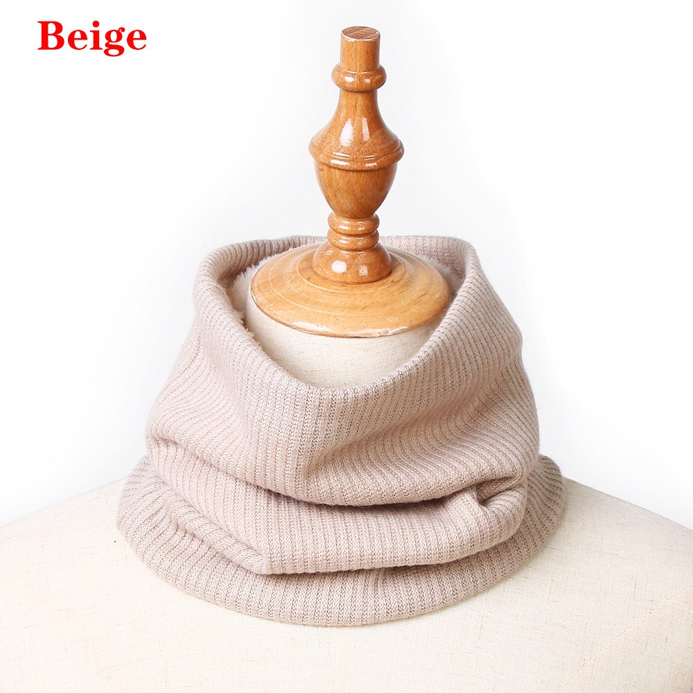 1 PC Bonito Algodão Bebê Inverno Neck Warmer Anel Scarf Crianças Meninas Meninos De Malha De Lã O-Lenços Cor Sólida crianças Quente Baixada: Bege