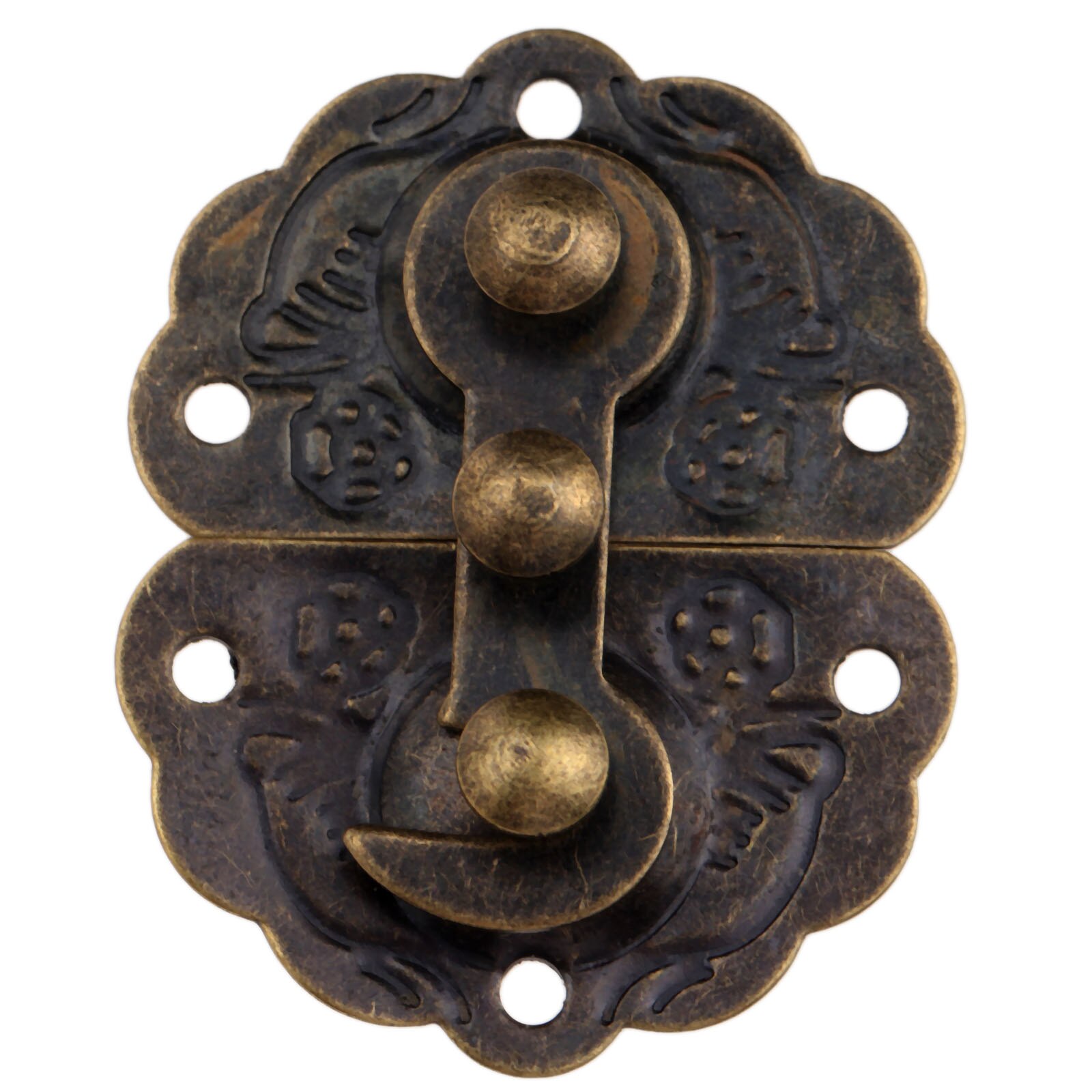 1 Pc Antieke Bronzen Box Klink Hasp Meubels Hardware Decoratieve Klink Houten Sieraden Doos Hasp Pad Borst Lock