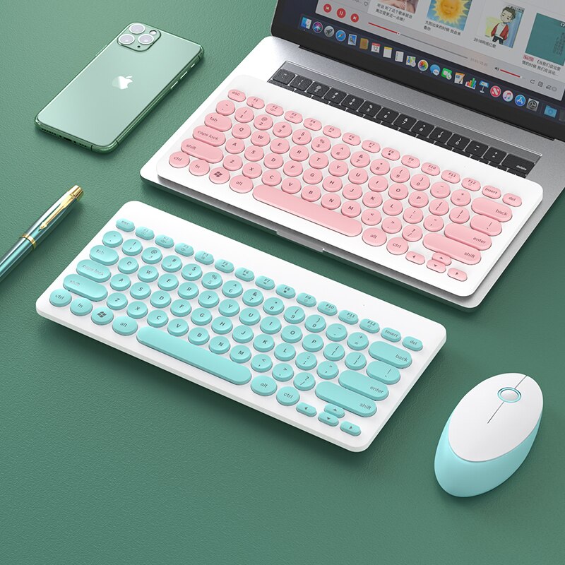 Cute Keyboards Pc Gaming Mouse and Keyboard Bundle Portable Girl Pink Keyboards for Laptop Notebook Computer Accessories