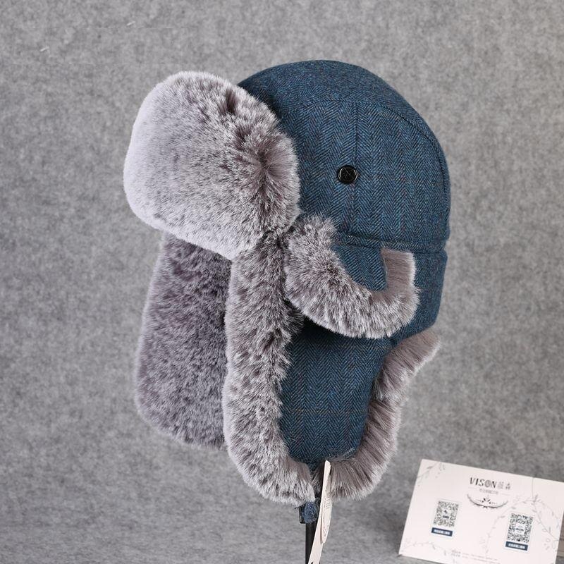 B-8501 męskie zimowe ciepłe czapki bombowiec dla dorosłych ochrona słuchu futrzane czapki wiatroszczelna czapka regulowana rosja Ushanka czapki