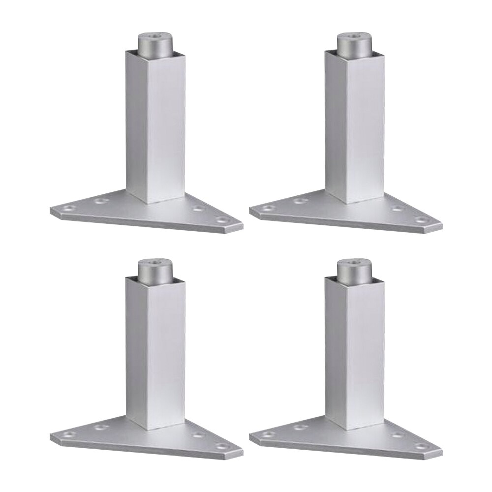 4PCS Adjustable Silver Aluminum Alloy Triangle Base Furniture Legs Cabinet Sofa Feet: 100mm / 1pcs