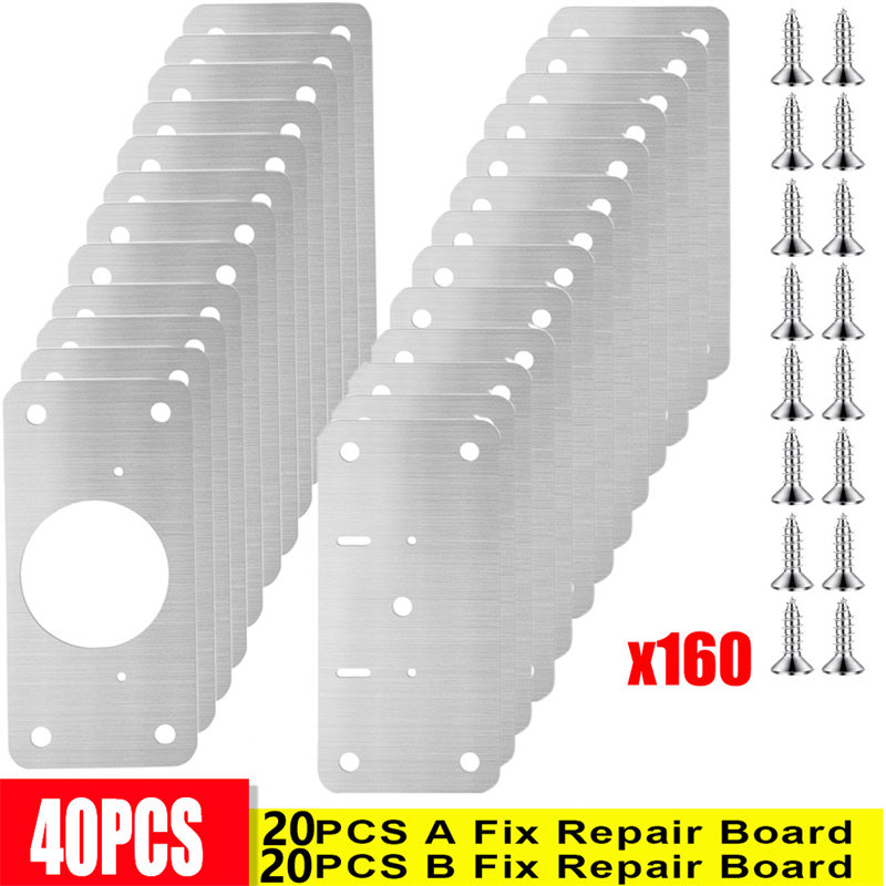 40/2 stücke Scharnier Reparatur Platte Möbel Schublade Schrank Reparatur Befestigungs Platte Küche Schrank Tür Scharnier Montage Bausatz Haushalt Werkzeug: Schwarz/Gold