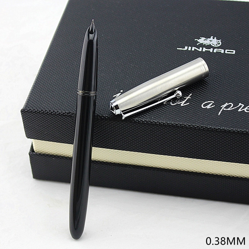 Vintage artistic Fountain pen Steel metal cap 0.38mm extra fine pens Jinhao 51A Stationery Office school supplies A6994
