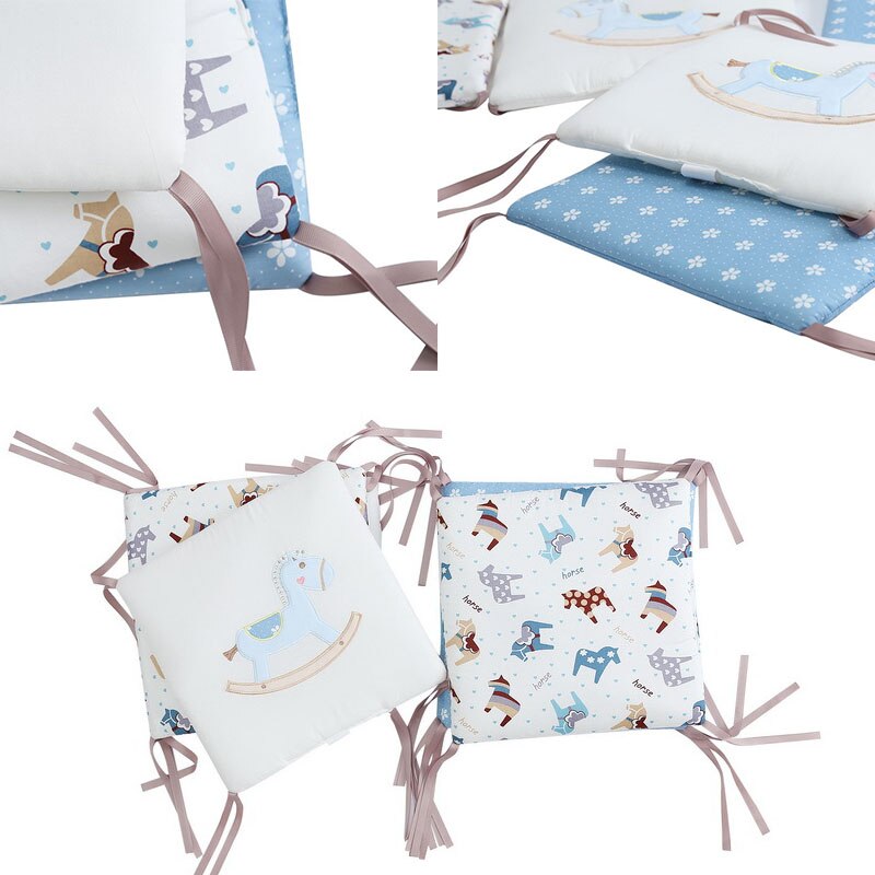 Babyinner 6 Stks/set Babybedje Bumper Katoen Cartoon Bed Hek Kussen Cot Protector Kussens Beddengoed Set Pasgeborenen Room Decor