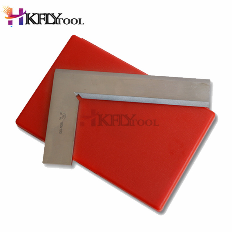 Zilverkleurige 160 x 100mm winkelhaak met lemmet, 90 graden hoek, l-vormig vierkant, 90 graden hoek, liniaal, meetblad