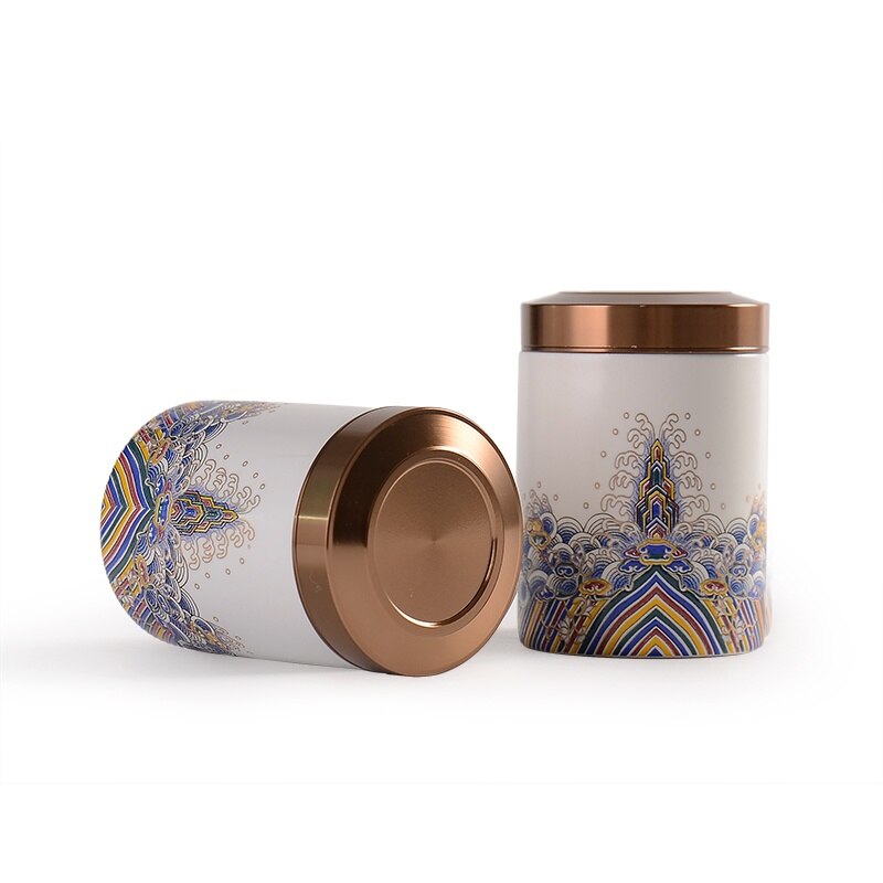 Travel Portable Chinese Retro Porcelain Small Tea Caddy Canister Sealed Ceramic Jar Tea Storage Box Container