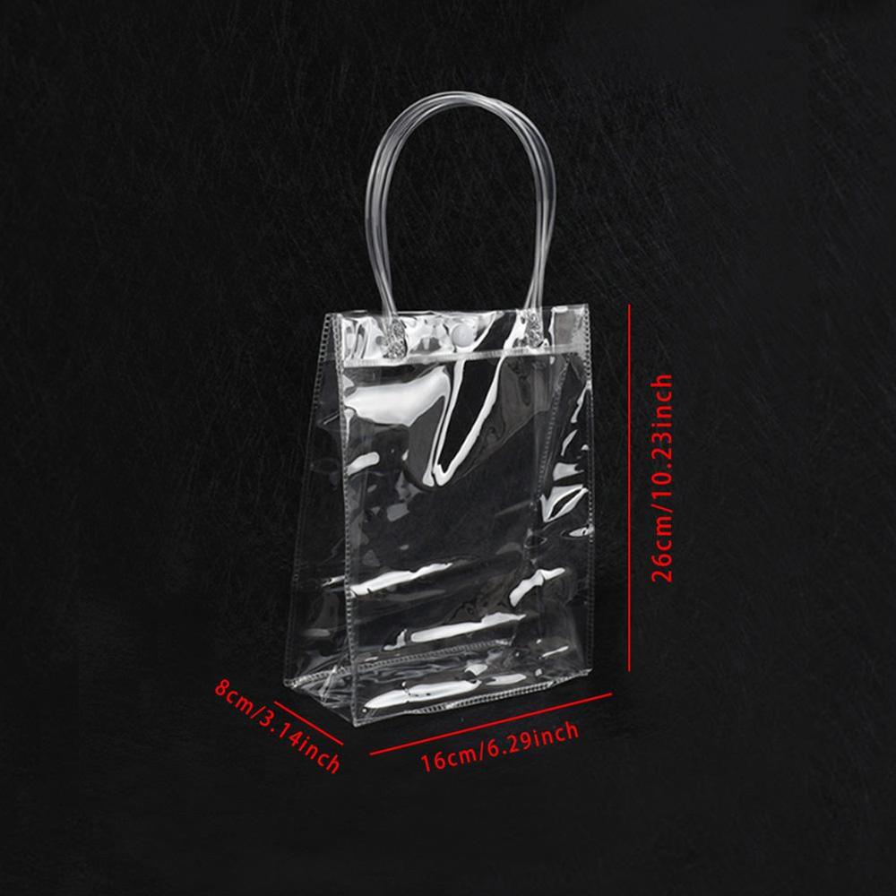 1Pc Transparent Shopping Bag PVC Clear Tote Bag Women Handbag Durable Stadium Approved Grocery Bag Eco Shopping Pouch