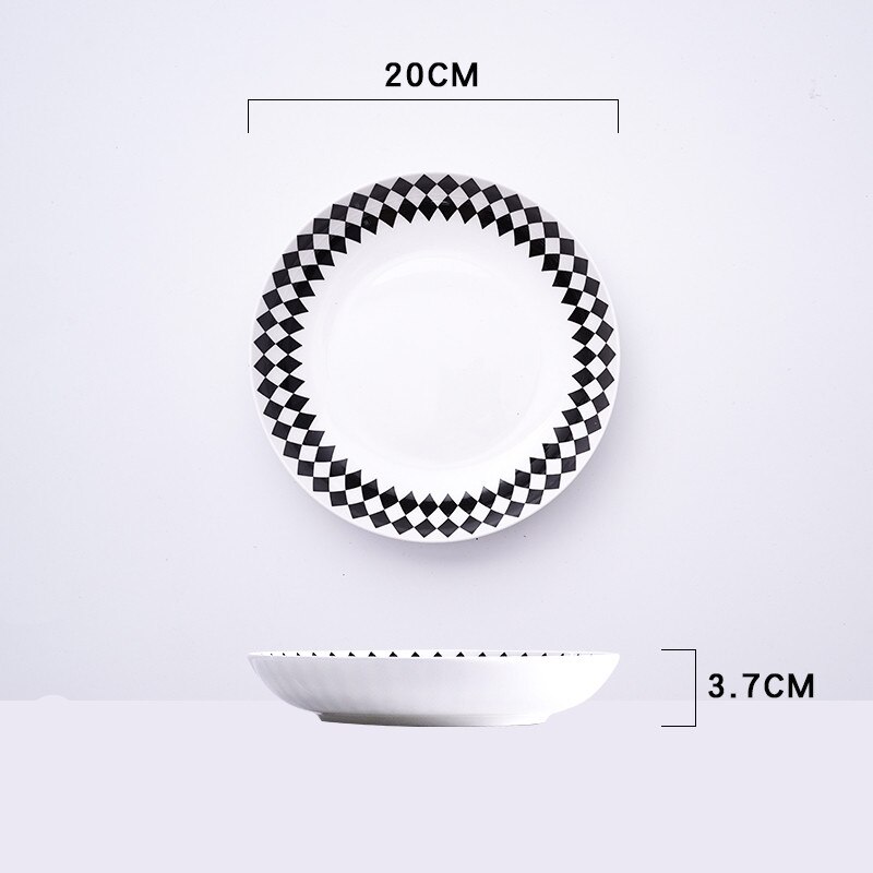 1 Pcs Europese Stijl Diner Plaat Eenvoudige Service Plaat Disc Taart Plaat Westerse Voedsel Steak Disc Keuken Board Schotel bestek Set: e