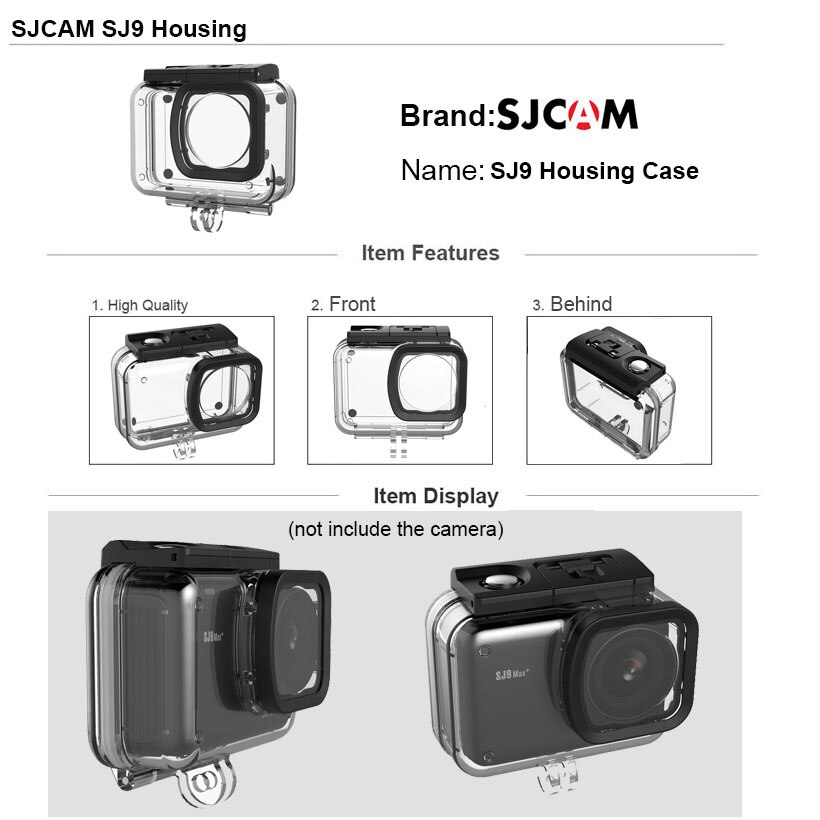 Sjcam  sj9 strike tillbehör vattentätt hus fodral för  sj9 max förvaringsväska för sjcam  sj9 actionkamera stativ set för  sj4000x
