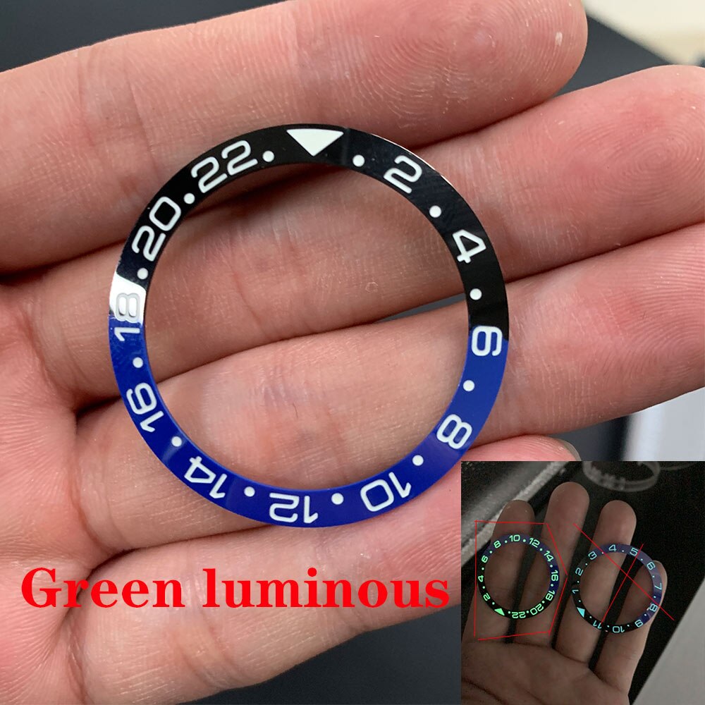 38mm Uhr Ring Keramik Lünette Einsatz Ring für GMT Uhr 40mm Gehäbenutzen Uhr Zubehör Innen durchmesser 30,8mm 2 stücke Band): 12 Aluminium