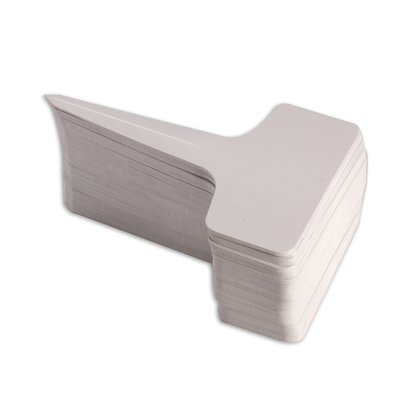 50 stk 6 x10cm plast plante t-type merkelapper markører barnehage hage dekorasjonsmerker til planter blomsterhageetiketter verktøy