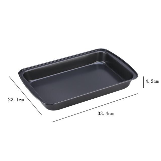 Rectangular Pan Jelly Roll Non stick Baking Pan Cookies Sheet Carbon Steel Cake Roll Metal Bakeware Biscuit Bread Loaf Pans: M