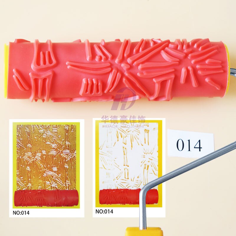 7 zoll Muster Roller pinsel Silica gel Farbe roller Geprägte Textur Malerei Werkzeuge für Wand Dekorative Haushalt Pinsel: 014