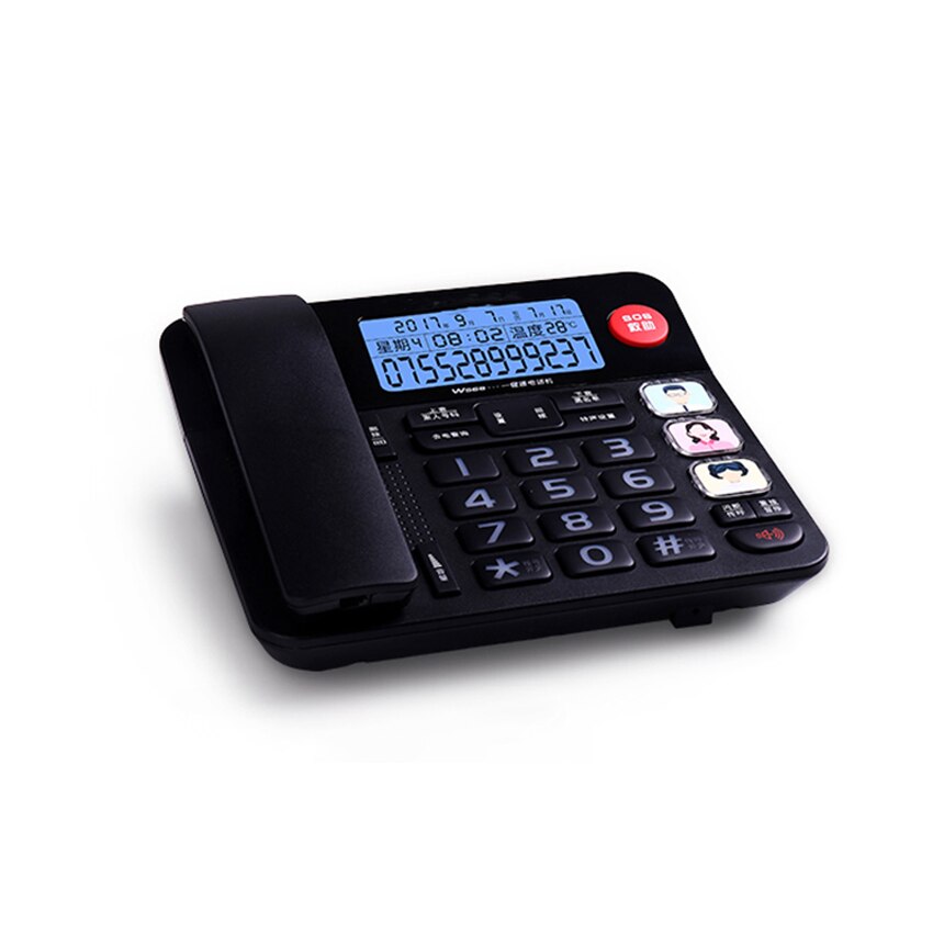 Snoer Amplified Vaste Telefoon Met Speakerphone En Fotolijst Knoppen, Sos Voor Hulp, Backlight, blacklist Voor Ouderen Senioren