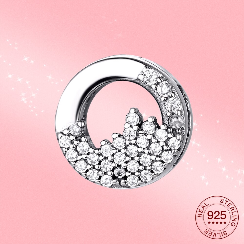 Breloques en argent Sterling 925 étoiles, amour lune, bracelet en argent Original, réflexion, bijoux pour femmes: PAX024-A