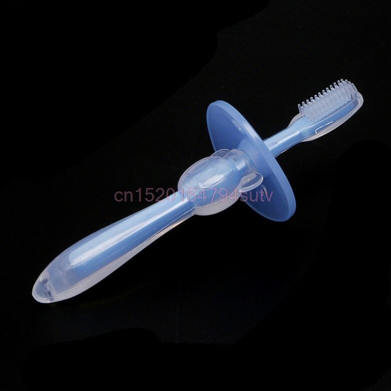 Baby Bijtring Training Tanden Zachte Tandenborstel Borstel Veilig Buigbare # h055 #: Blauw