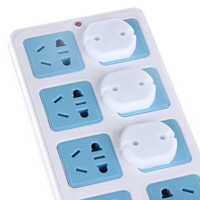 10 stuks Baby Veiligheid Draaien Cover 2 Gat Ronde Europese Standaard Kinderen Tegen Elektrische Bescherming Socket Plastic Veiligheidssloten