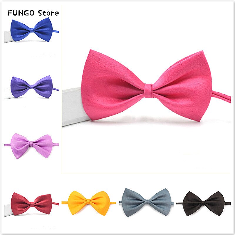 Corbatas de mariposa para hombre y niña, pajarita para boda para , accesorios de lazo liso caramelo,