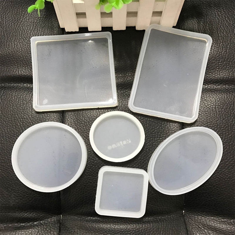 DIY Clear Silicone Portable Clay Molds Making Pottery Tools Ceramics Molds Polymer Clay Resin Craft Round Oval Square Mould