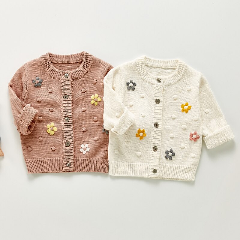 Herfst Pasgeboren Baby Leuke Kleding Tollder Meisje Casual Truien Zuigeling Breien Vest Kinderen Bloemen Truien Jas Ropa Bebe