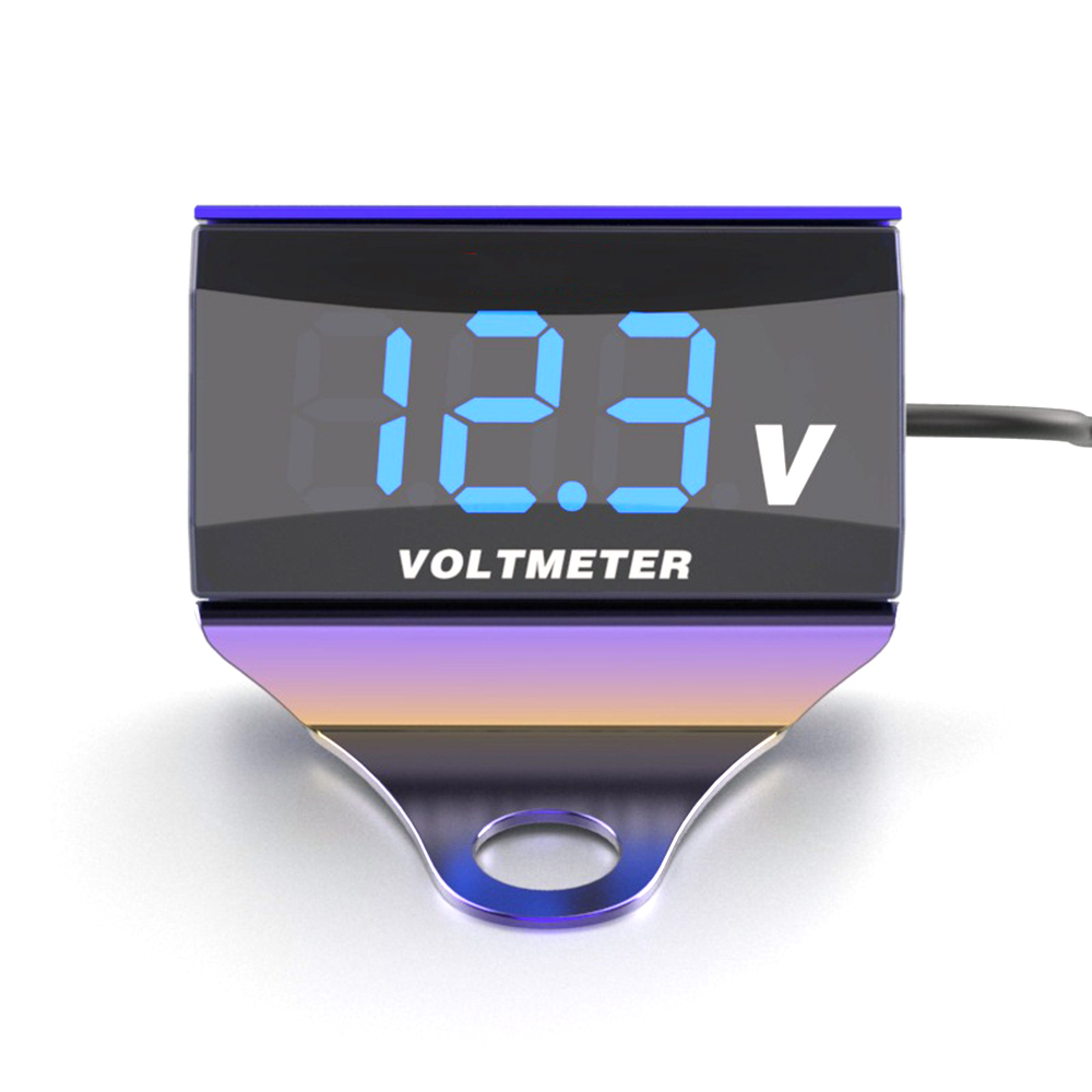 10V-150V 3 Digitale Led Digitale Display Voltmeter Auto Motor Voltage Volt Gauge Panel Meter Met Beugel waterdicht Duurzaam: Blue light