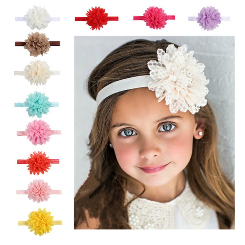 Accesorios para el cabello 1 Uds niñas bebé niña malla diadema de encaje flor decoración hecha a mano ropa de accesorios diadema