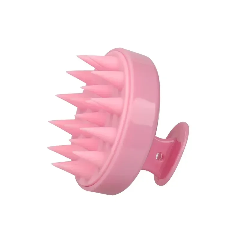 1 cepillo de champú de silicona para cabeza, peine para masaje del cuero cabelludo, peines para lavado de cabello, cepillos para masaje corporal para baño y ducha, herramientas de peluquería: Marrón claro