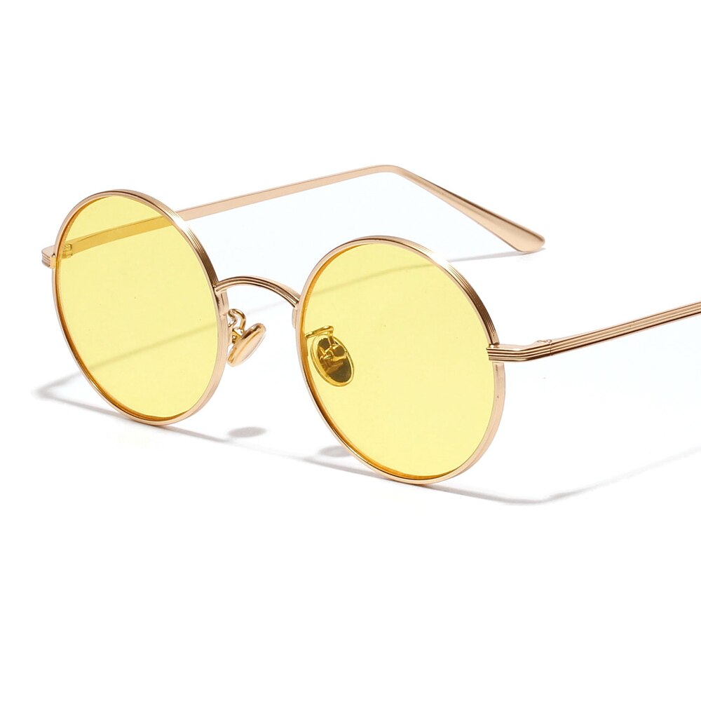 Peekaboo circular sunglasses women retro vintage silver gold metal frame clear yellow red round sun glasses for men uv400
