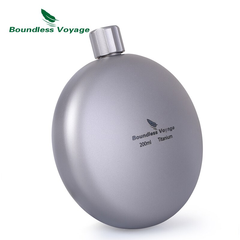 Grenzeloze Voyage Camping Titanium Heupfles Met Trechter Draagbare Ronde Sport Fles Water Wijn Whisky Drinkwaren 7Oz 200Ml