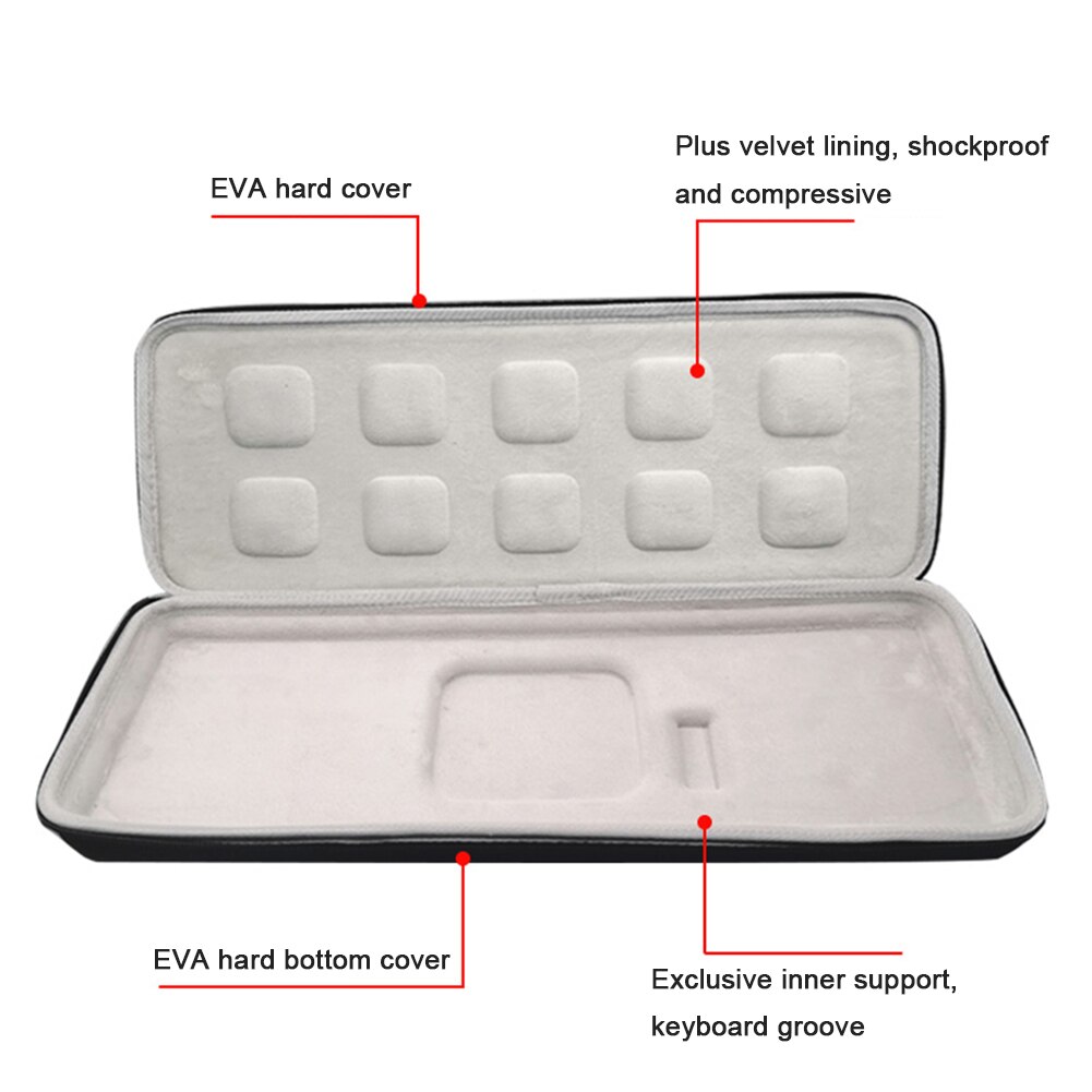 Mechanical Keyboard Storage Bags Portable Handbag Bag Hard Shell Carrying Case Box for Logitech G913/TKL