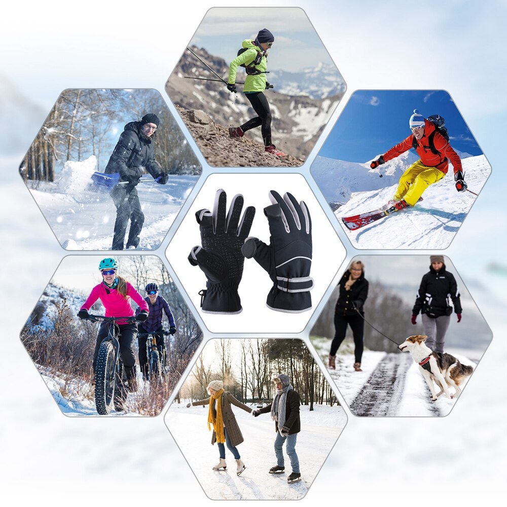 Goture Winter Fishing Gloves 10°F -12℃ Bearing Temperature Warm Waterproof Anti Slip Cut Neoprene Gloves Carp Fishing Tackle