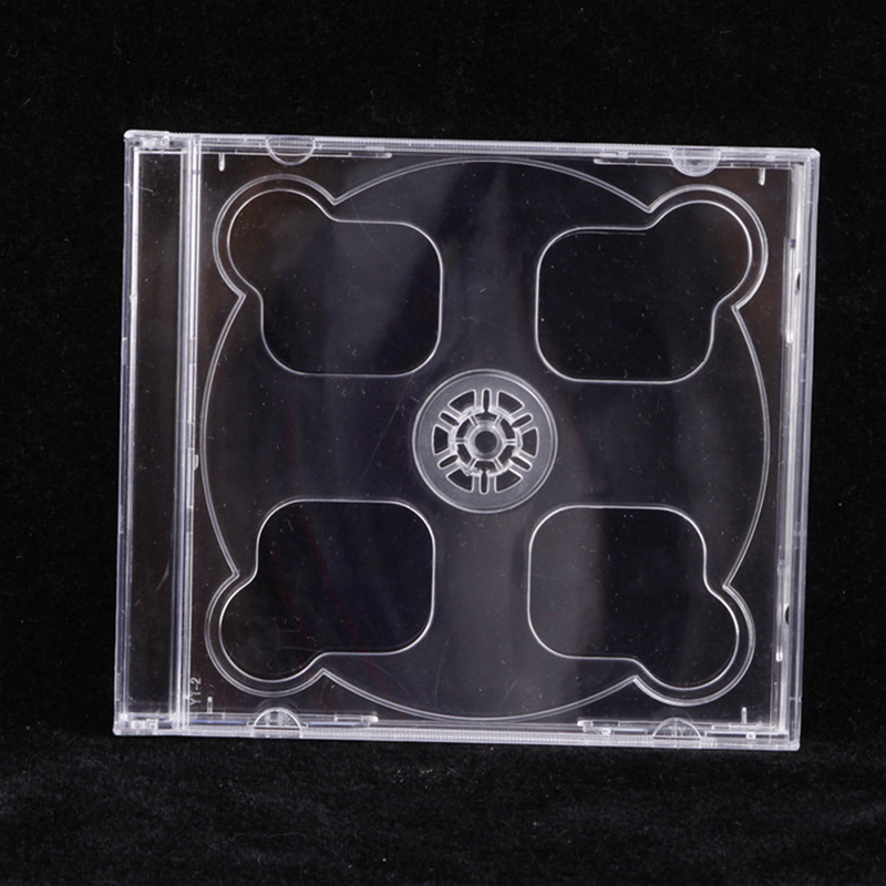 Quadratische CD-Box mit transparentem Boden, leeres CD-Gehäuse, PP-Kunststoff, milchig transparentes CD-Gehäuse, CD-Gehäuse, Kapazität 2 Scheiben