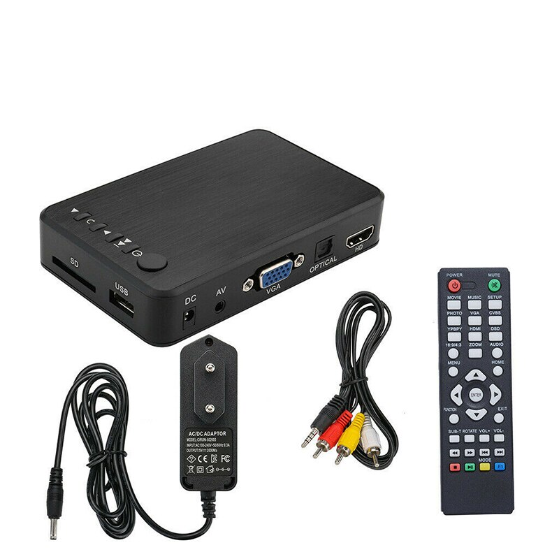 Larryjoe Mini 1080P Full HD HDMI Multimedia Speler Kits Professionele USB Externe HDD Media Player Met 3 Uitgangen HDMI /VGA/AV