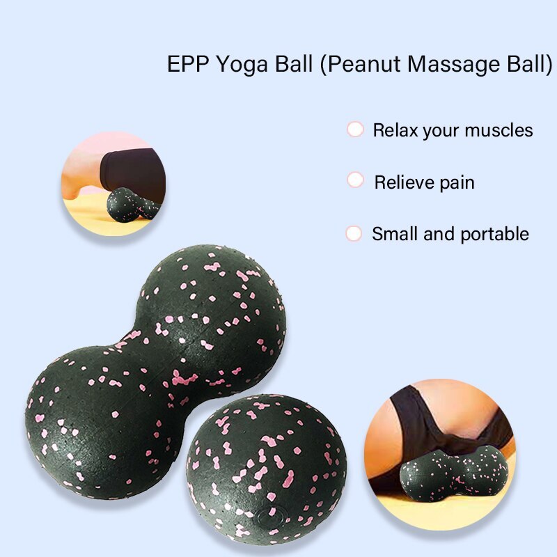 Lacrosse-pelota de masaje de cacahuete, pelota ligera de alta densidad para Fitness, ejercicio de Fascia corporal, alivia el dolor, pelota de Yoga