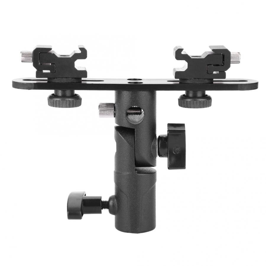 Dual Shoes Flash Lamp Mount Holder Bracket For Camera Video Camcorder