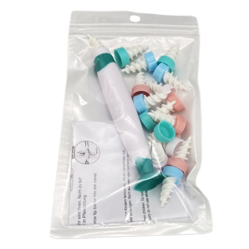 Ear Cleaner with 16 Replacement Heads Suction Cup Spiral Earwax Removal Tool Set