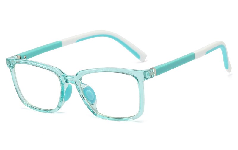 Peekaboo baby kids glasses blue light tr90 frame for computer clear lens boy square glasses frame for children girl: green with clear