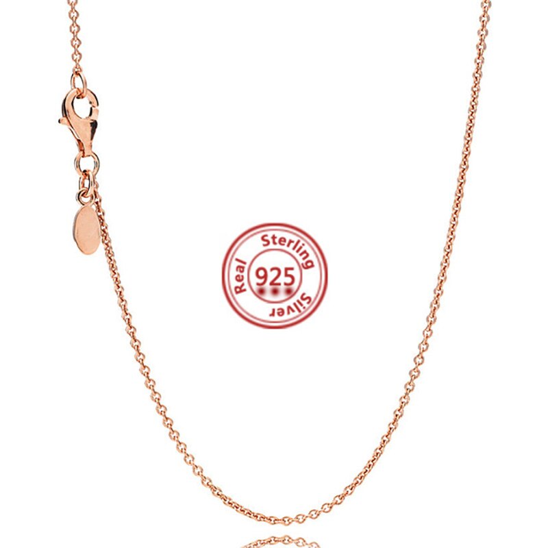 2022 Echte 925 Sterling Zilveren Ketting Rose &amp; Gouden Kleur En Zilveren Shine Anker Ketting Ketting Meisjes Vrouwen Party sieraden