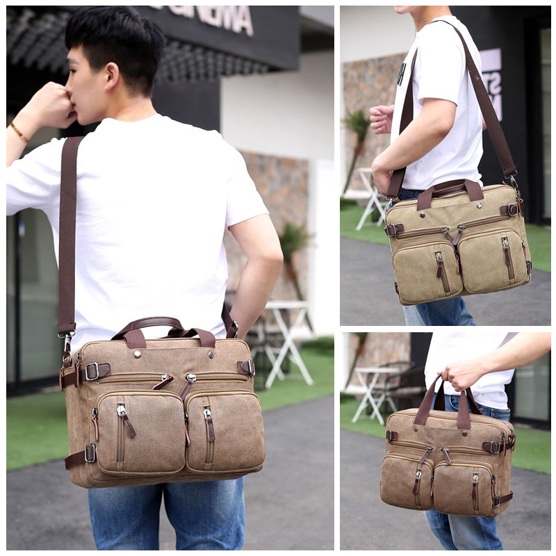 Canvas Leather Men Travel Handbag Luggage Bags Men&#39;s Duffel Bags Travel Tote Male Multifunction Shoulder Strap Handbags