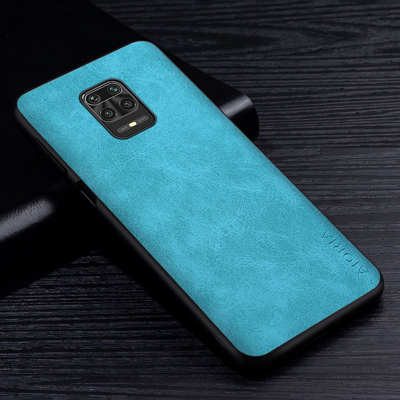 Capa de telefone de couro pu premium para xiaomi redmi note 9 pro 9s capa de cor sólida resistente a arranhões para redmi note 9 pro case: PE / Azul