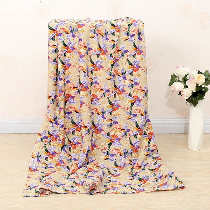 Printed Polyester Fabric Crepe Women's Fabric Crepe Fabric Chiffon Fabric Floral Printed Chiff: Default Title
